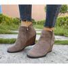 Autumn and Winter New Flat-bottomed Wedge Short Boots Women's Retro Chelsea Boots High-heeled Martin Boots