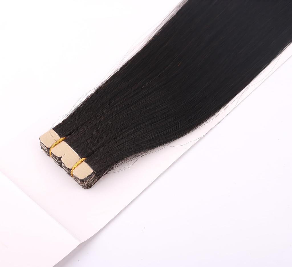 WESTARIA Seal Hair Human Virgin Remy Natural Pack of 20 X Extensions, 100% Hair, Black, Unprocessed, Pigtails, 50cm, (50cm 20)