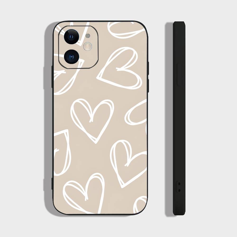 Цветочный Арт Для IPhone 15 16 14 Plus 13 12 11 17 Pro Max 17 Air Черный Мягкий Чехол для Телефона