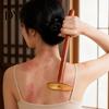 Professional Body Massage Tool Brass Gua Sha Scraper, Long Handle for Back Portable Self Care Equipment Neck, Meridian Relaxation Stick Care, Home Spa