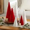 Бархатные рождественские конусные елочные украшения, рождественская флокированная елка, настольное украшение для зимнего фермерского дома, многоярусный поднос, каминная полка
