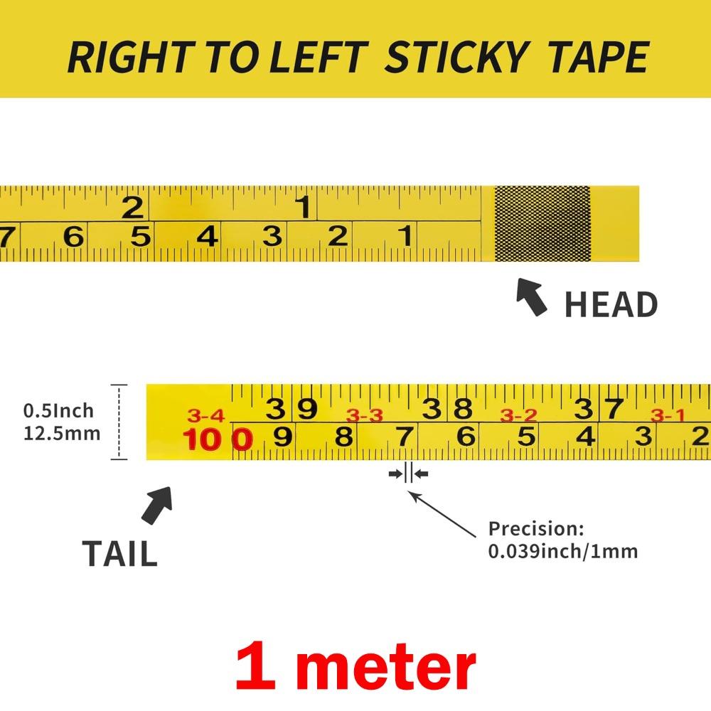 Self-Adhesive Measuring Tape Imperial and Metric Scales Left-Right Reading Ruler Woodworking