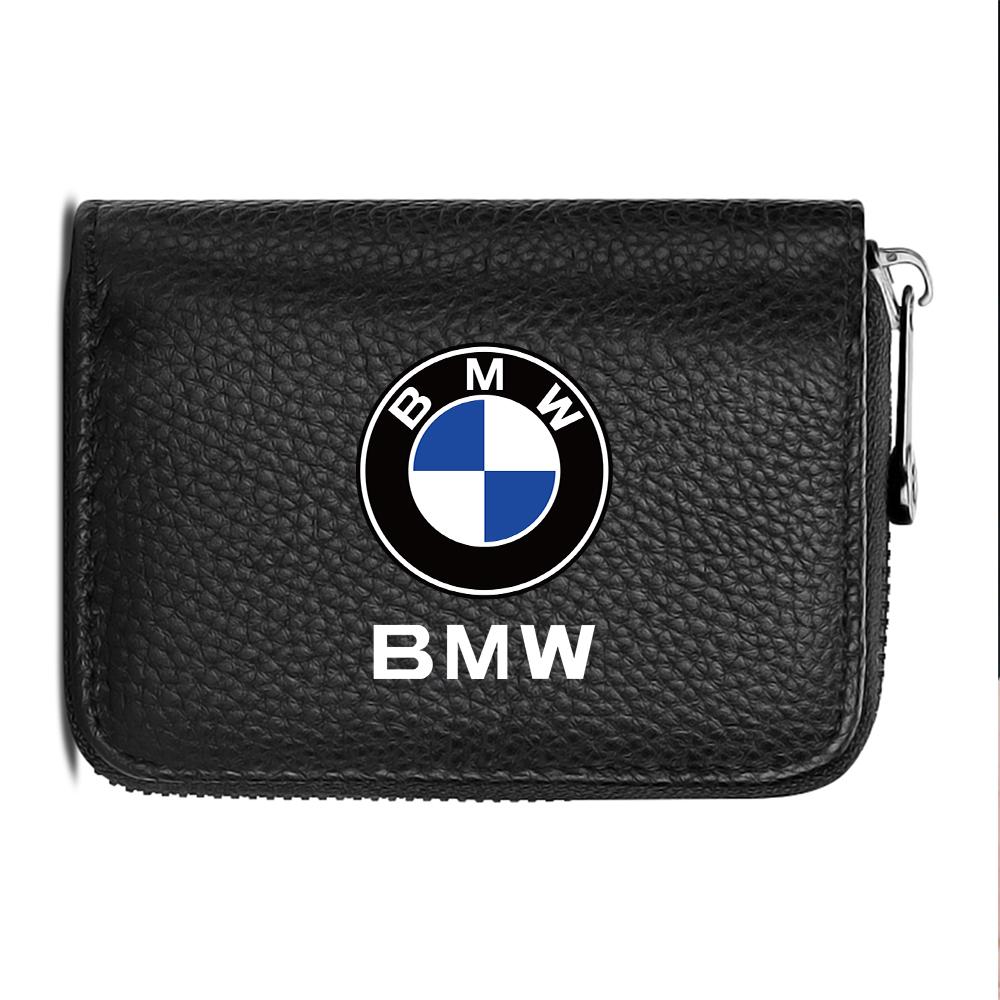 BAAZ2 Наклейка на автомобиль Для BMW Для BMW Кожа PU Мужчины Женщины Держатель для карт Маленький кошелек на молнии Кошелек для монет Однотонный Дизайн-гармошка rfid ID Автобусный