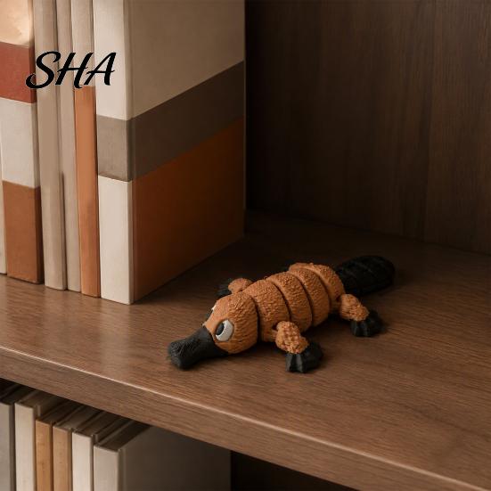 Interactive Jointed Figurine 3D Printed Articulated Platypus Figurine, Flexible Joint Fidget Toy, Cute Birthday Gift for Animal Lovers Desktop