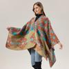 Autumn and Winter Xinjiang Tourism Grassland Ethnic Style Shawl Summer Outside Women's Big Shawl Cape Cape High-end Knitted Scarf