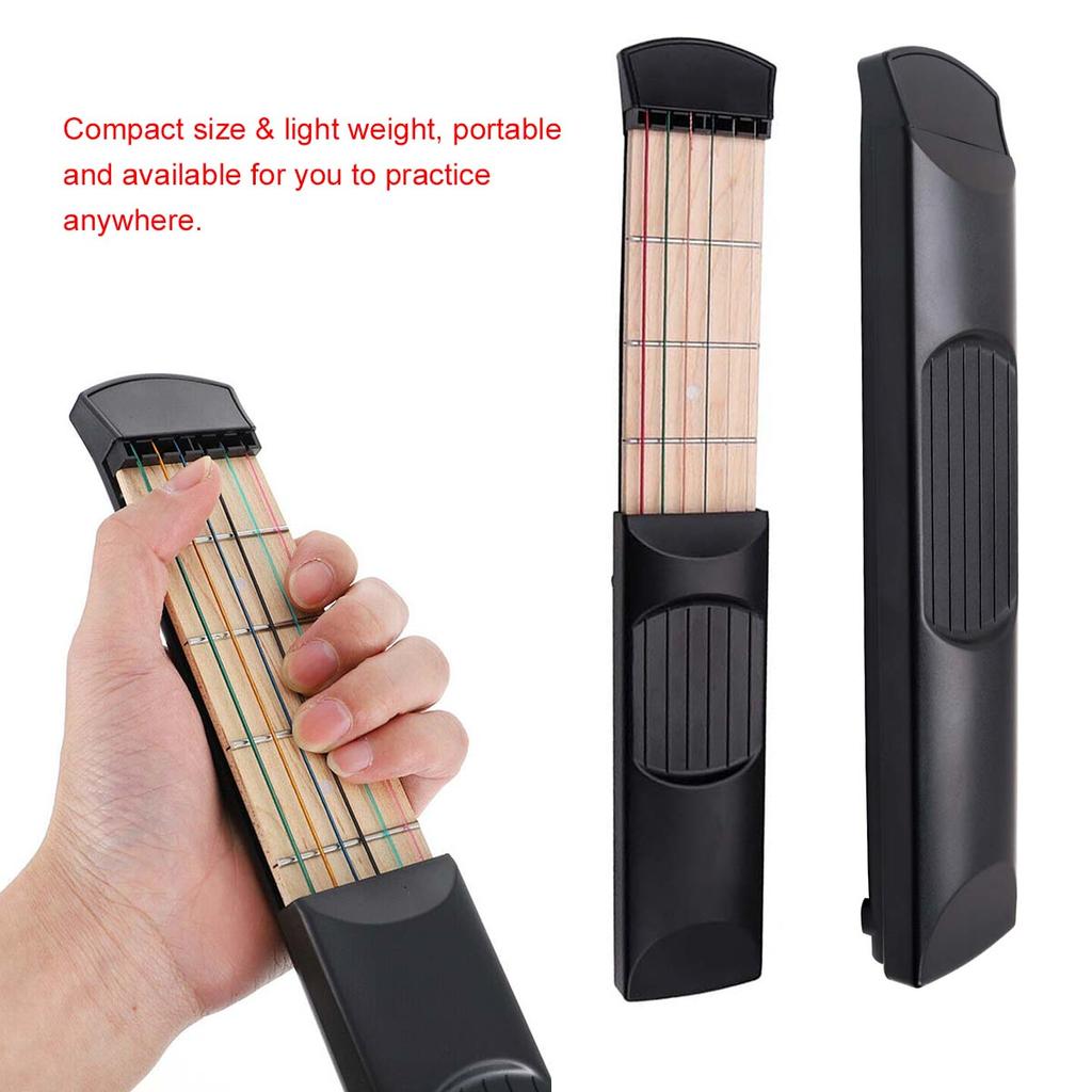 Карманная гитара, красочный тренажер для аккордов, тренажер для гитары, инструмент для занятий гитарой, 6-струнная модель с 4 ладами для