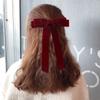2Styles Velvet Bowknot Hair Clips для женщин Элегантные потные двойные банты Длинные заколки-кисточки Шпильки для укладки волос Корейские аксессуары