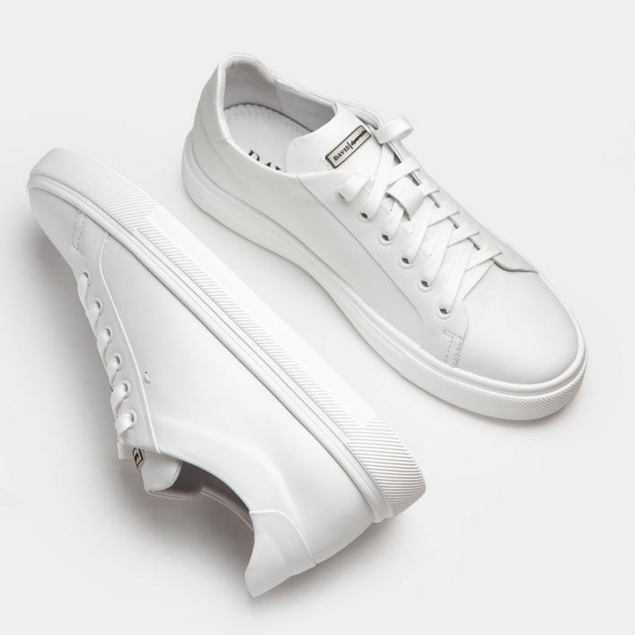 Кеды кожаные, Davis 12056-9, белые, мужские, кеды