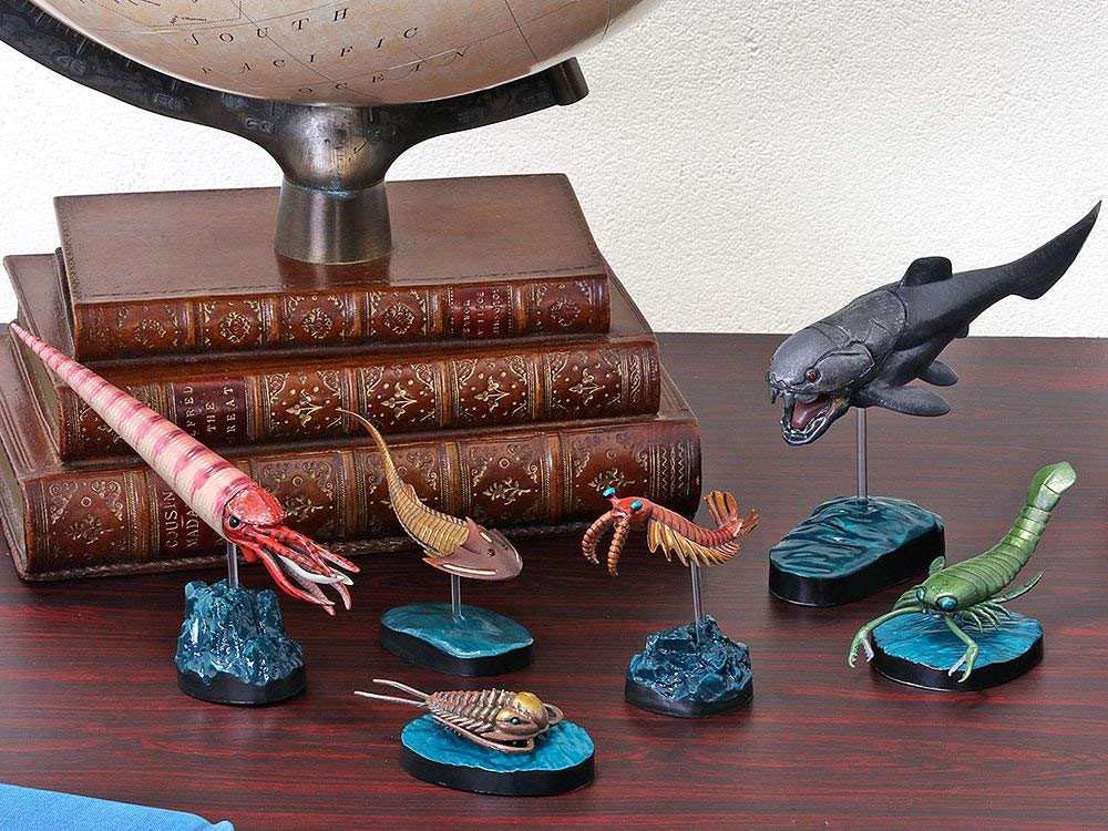 COLORATA 3D-фигурка существ палеозойской эры, книга с картинками, 6 видов рыб, инструкция и подставка, реалистичная игрушка в коробке, обучающая игрушка, подарок