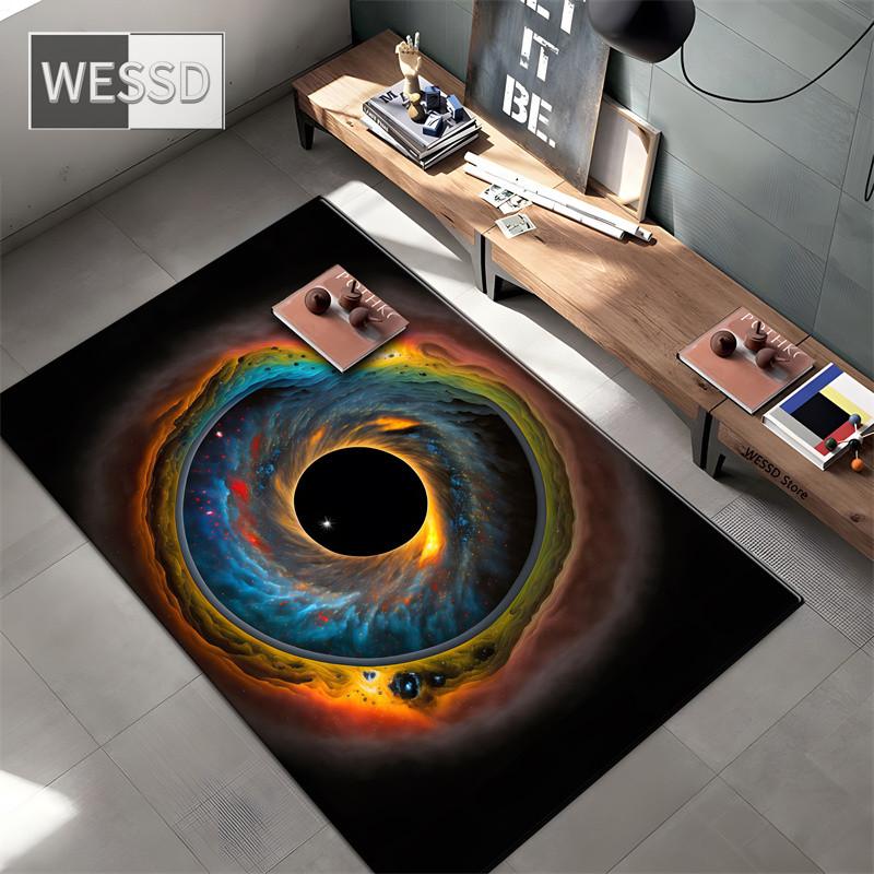 3D Carpets For Children's Bedroom Universe Rug Planet Black Hole Outer Space Carpet For Boys Custom Carpet Bath Mat 3D