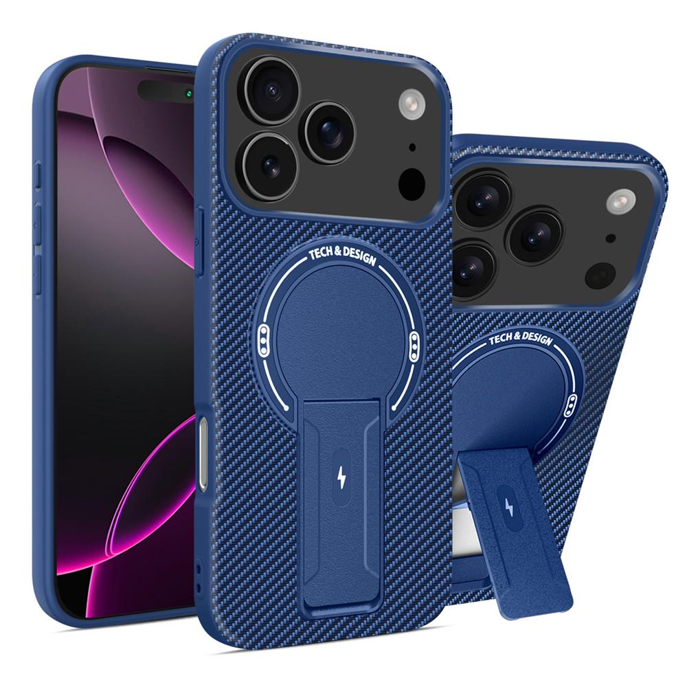 С подставкой Магнитный чехол для телефона для iPhone 17 Air 16 15 14 Plus 12 13 Pro Max Plus Жесткий Противоударный Матовый Задняя панель для Magsafe Чехол