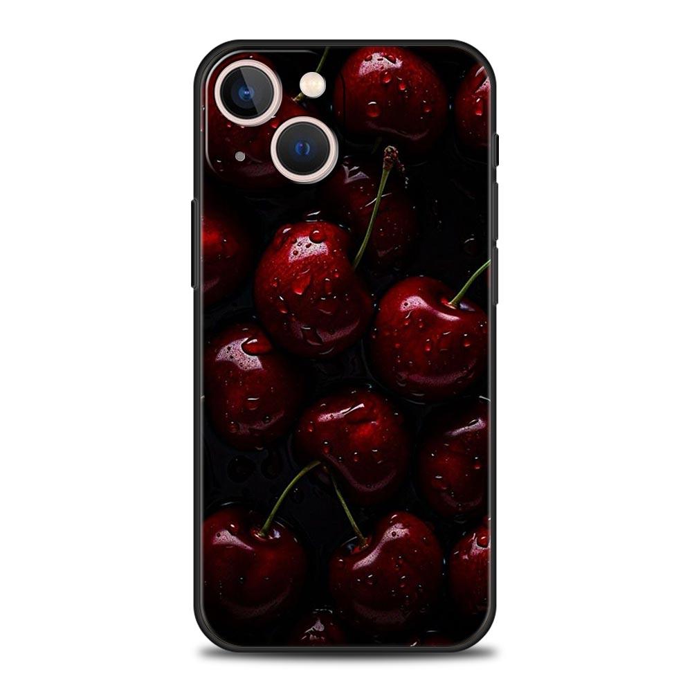 Красная вишня Чехол для телефона Для iPhone 17 16E 15 16 14 13 12 11 Pro Max 7 8 Plus Мягкий ТПУ Задняя крышка