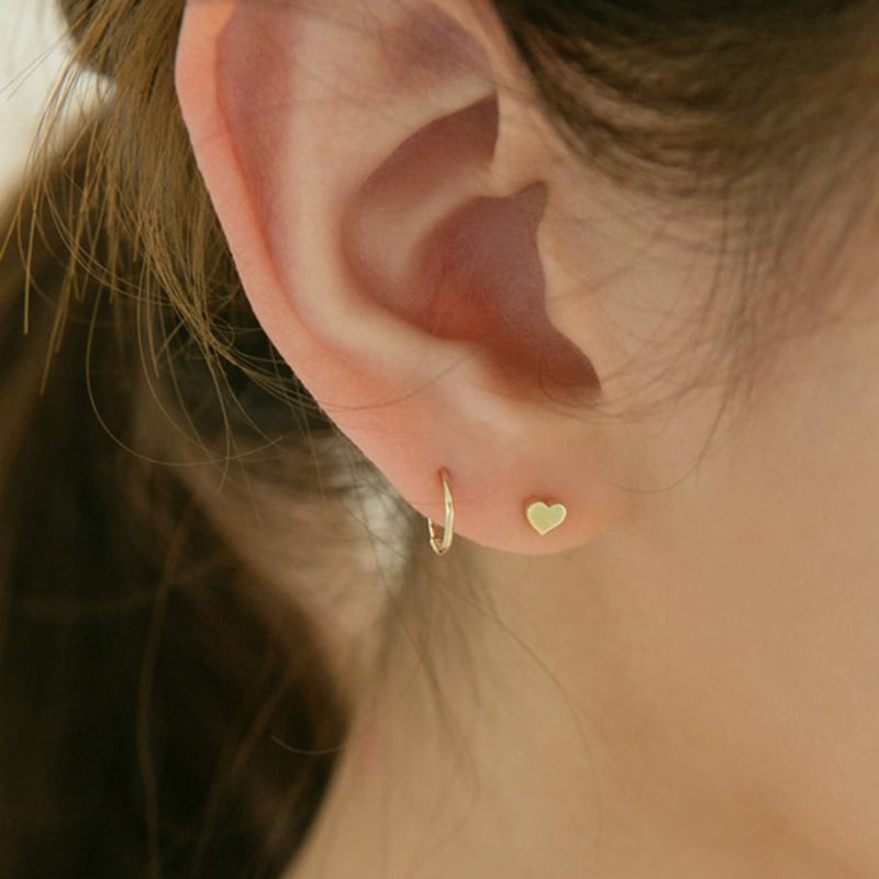 LUNNE 14k Daily Heart Earrings (14k Gold) #ES17