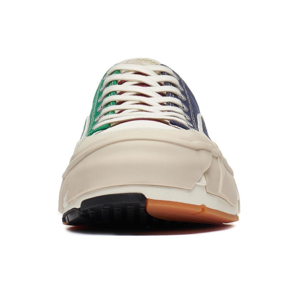 Li Ning Wu Ji Color Block повседневные удобные прочные легкие нескользящие низкие кроссовки для скейтбординга мужские кроссовки сине-зеленые AZGT081-4