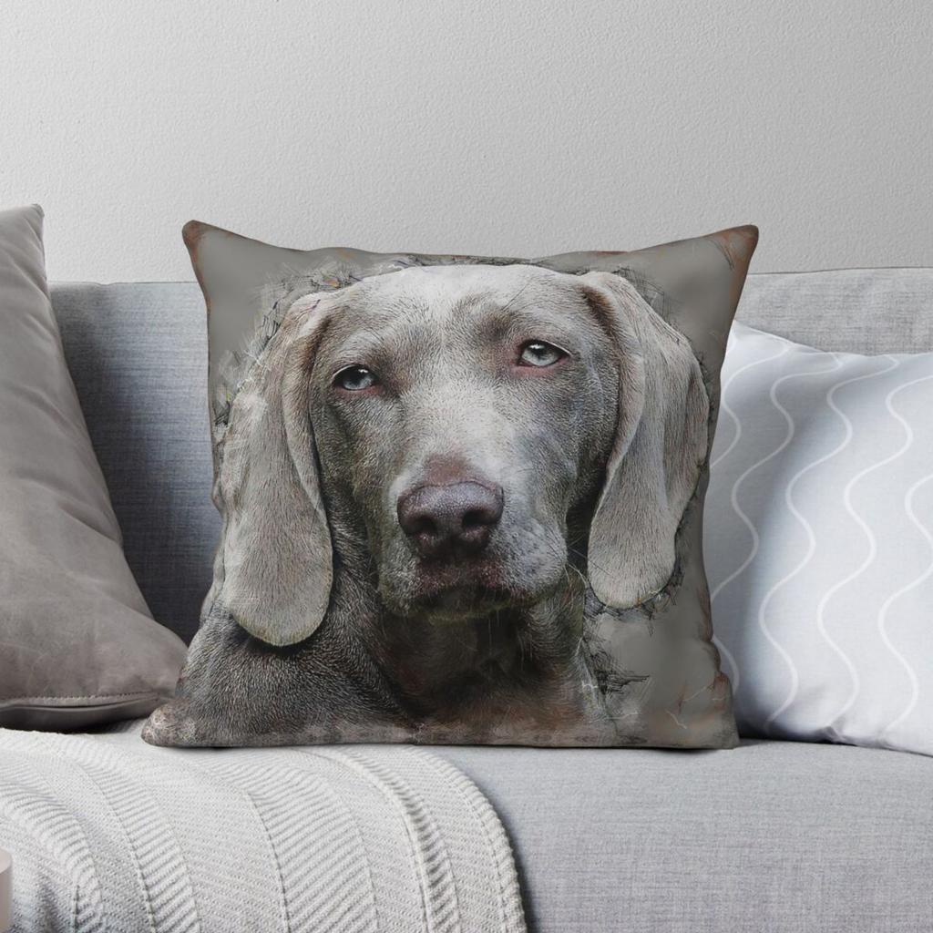 A Beautiful Weimaraner Square Pillowcase Polyester Linen Velvet Creative Zip Decorative Pillow Case Room Cushion Case