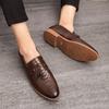 Мужские кожаные туфли без застежек для офиса, мужские формальные туфли для свадебной вечеринки, мужские туфли с кисточками, дышащие оксфорды для вождения в стиле ретро