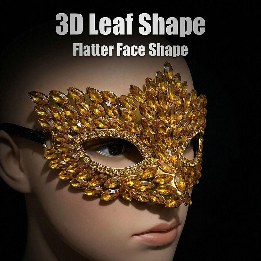 Shiny Acrylic Crystal Half Face Mask Full Jewelry Cosplay Mask Gift Idea Rave Mask Halloween Event