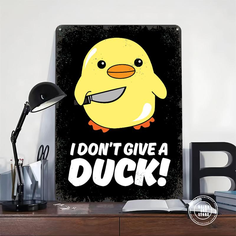 I Dont Give a Duck Funny Quote Tin Plaque Poster Customized Wall Art Retro Vintage Metal Signs for Man Cave Bar Accessories