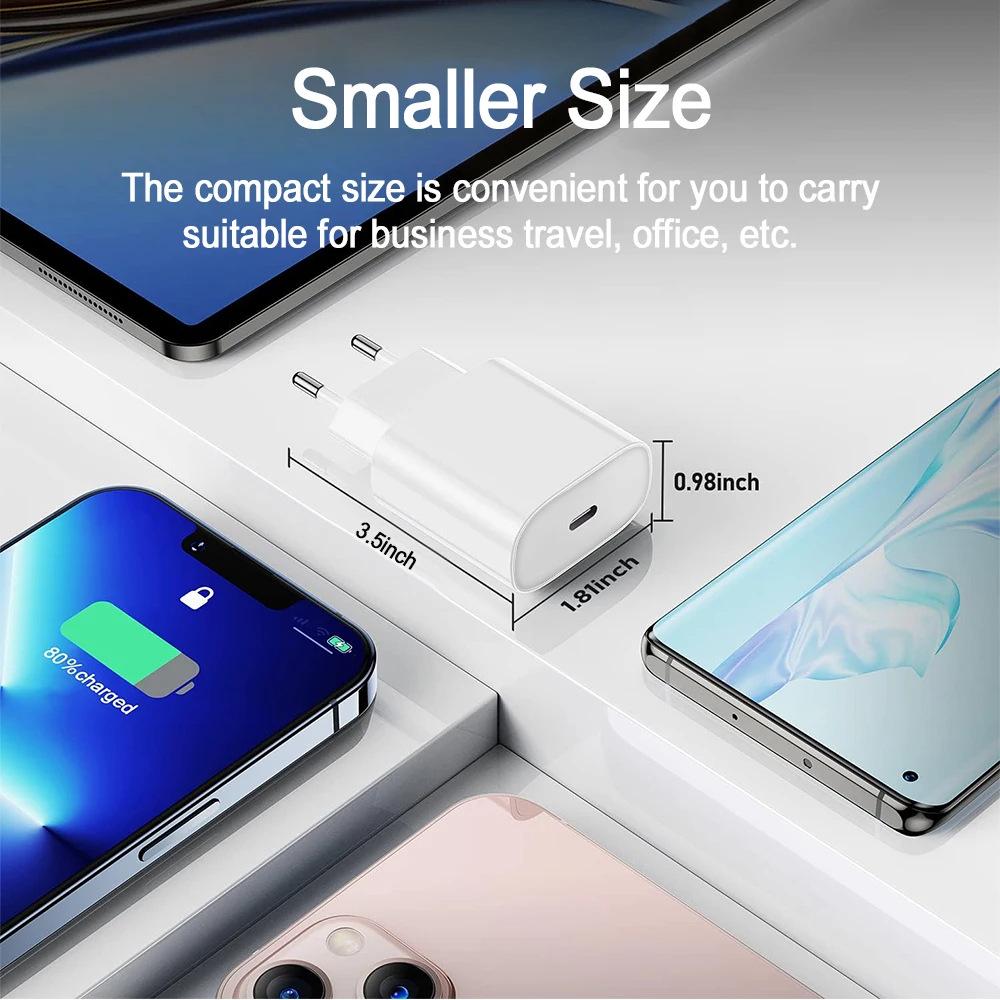 Быстрое зарядное устройство EU PD 20 Вт для Xiaomi, Samsung, Apple 17/16/15 Pro Max