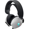 Беспроводная игровая гарнитура Alienware AW725H с тремя режимами, серебристо-белая, 40-мм динамики, Dolby Atmos, ИИ-шумоподавление, RGB-подсветка