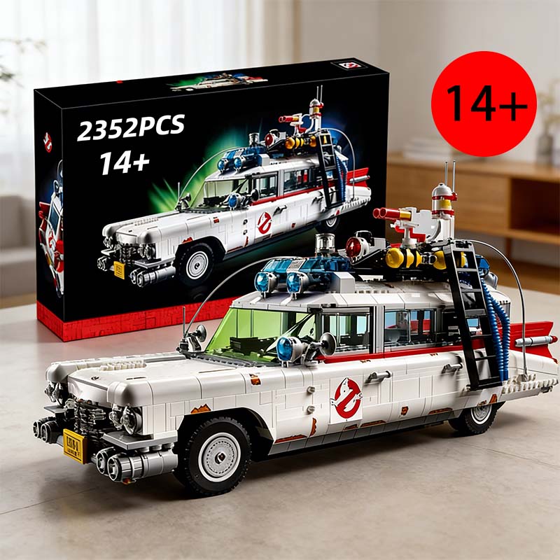 2352Pcs Ghostbusters Ecto-1 Moc Building Blocks Car Model Display Bricks Kit Kids Adults Halloween Xmas Gift Toys