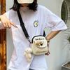Модная холщовая сумка через плечо с буквой Fashiable Phe и 2 милыми значками-медведями, стильные студенческие сумки на плечо в стиле Харадзюку для женщин, для повседневного использования