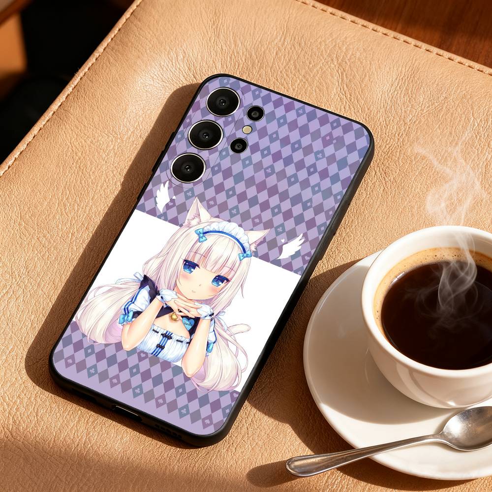 Чехол для телефона с изображением девушек N-Nekopara для Samsung S26,S25,S24,S21,S22,S23,S30,Ultra,S20,FE,Lite,10,9, Черный чехол
