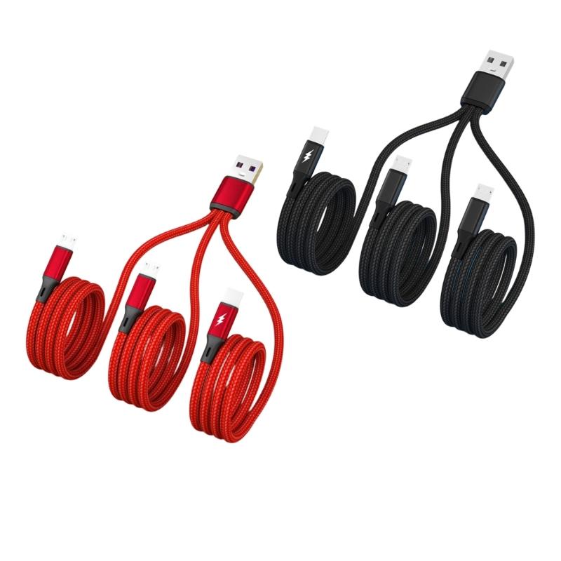 3-в-1 USB-разветвитель на TypeC + Micro USB Кабель для зарядки телефона в машине UsbC с передачей данных TypeC 2x Micro USB кабель для зарядки