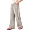 YEEHOO Girls' Pants, Children's Trousers, Loose Wide-Leg Pants for Older Kids, Spring Sports Pants, Peach Pink, Size 130