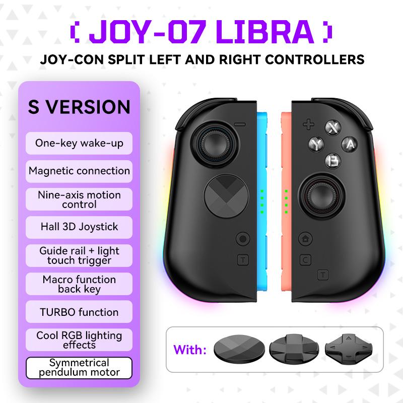 Беспроводной игровой контроллер для Switch2, 3D-джойстик на датчиках Холла, RGB-подсветка, Кнопки с функцией Turbo и Macro на задней панели, Пробуждение одной кнопкой