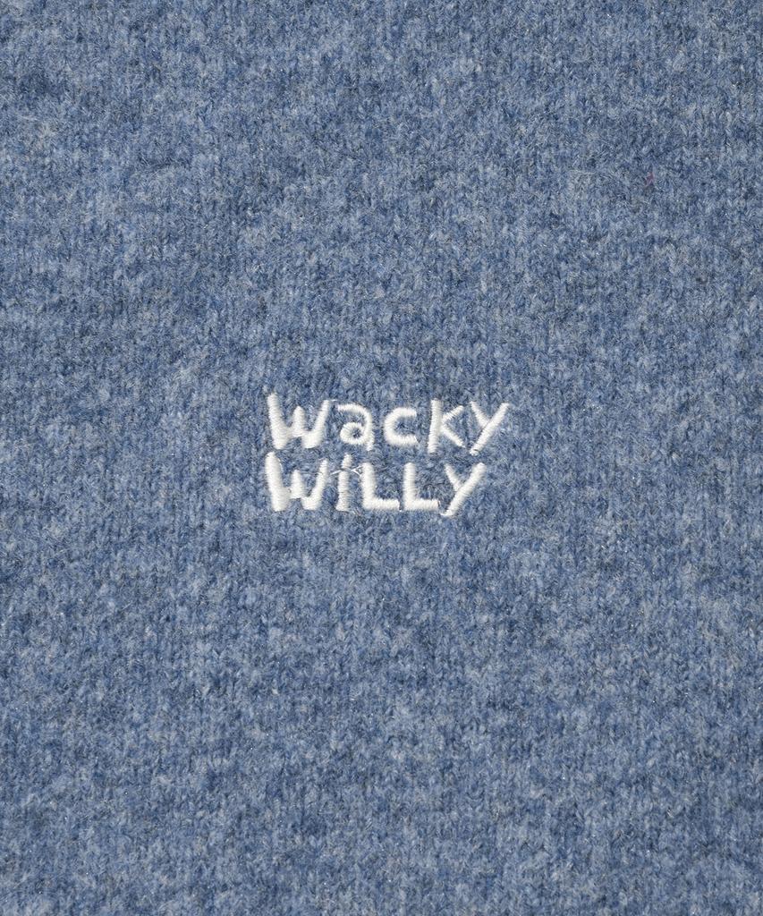 WACKY WILLY Синий вязаный кардиган с круглым вырезом