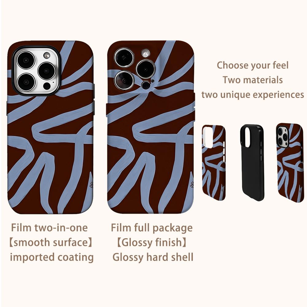 Чехол для телефона MOCHA RIBBON для IPhone 16 15 14 13 12 11 X XS XR XSMAX 7 8 Pro Max Plus Двухслойная задняя крышка