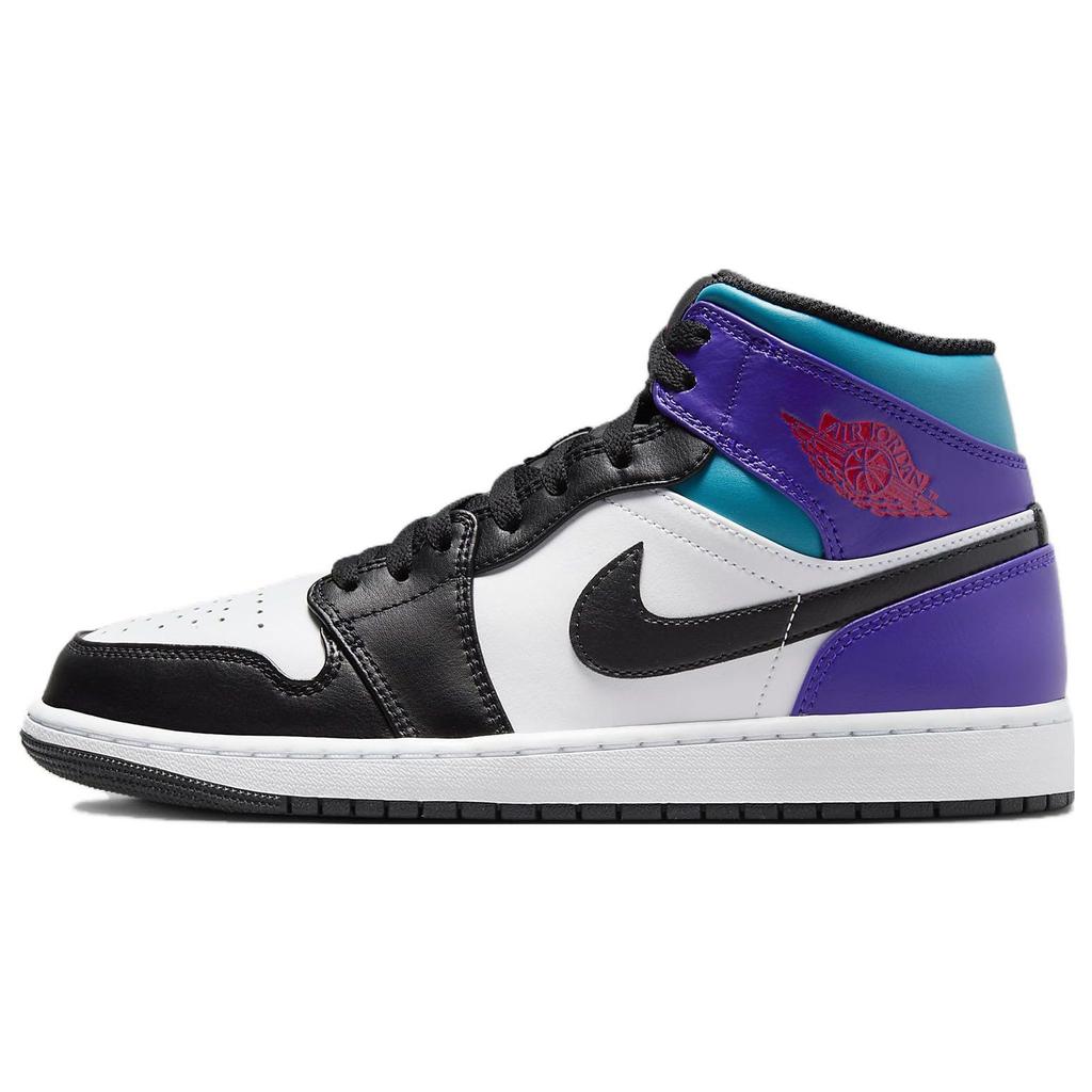 Мужские кроссовки Air Jordan 1 Mid Aqua White Court-Purple Tropical-Twist DQ8426-154