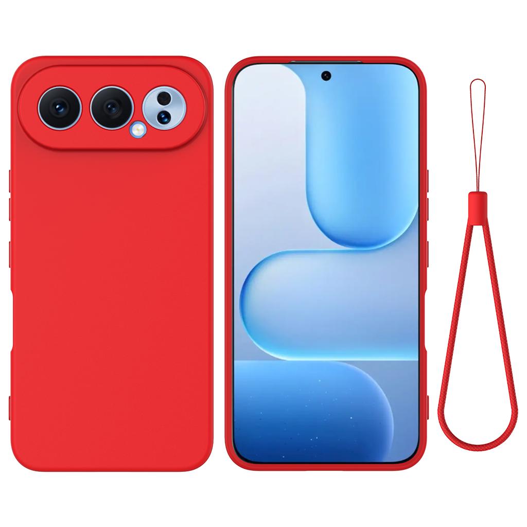 For Honor 500 Pro 5G/Honor 500 5G Liquid Silicone Case Phone Back Cover with Hand Strap