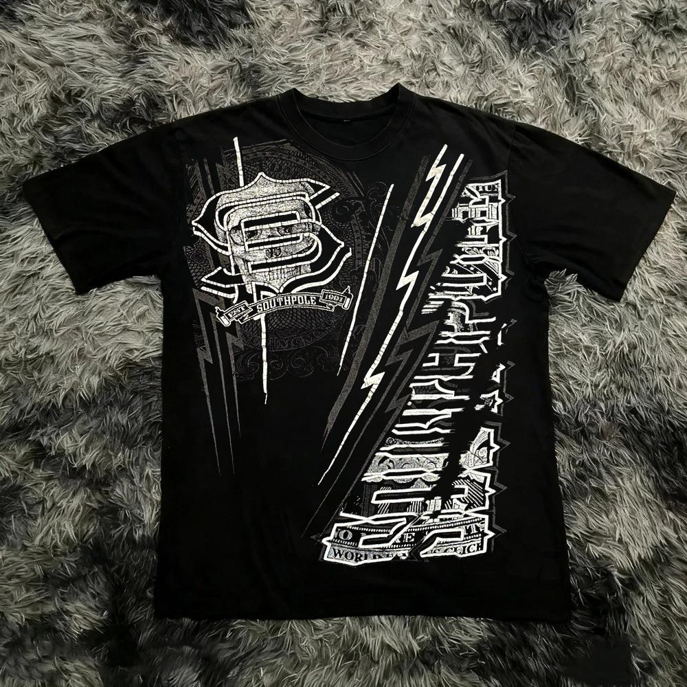 Classic Y2K Gothic Style T-shirt Print Oversized T Shirt High Street Shirts Gothic Round Neck Cotton Tops New Men Women T Shirt