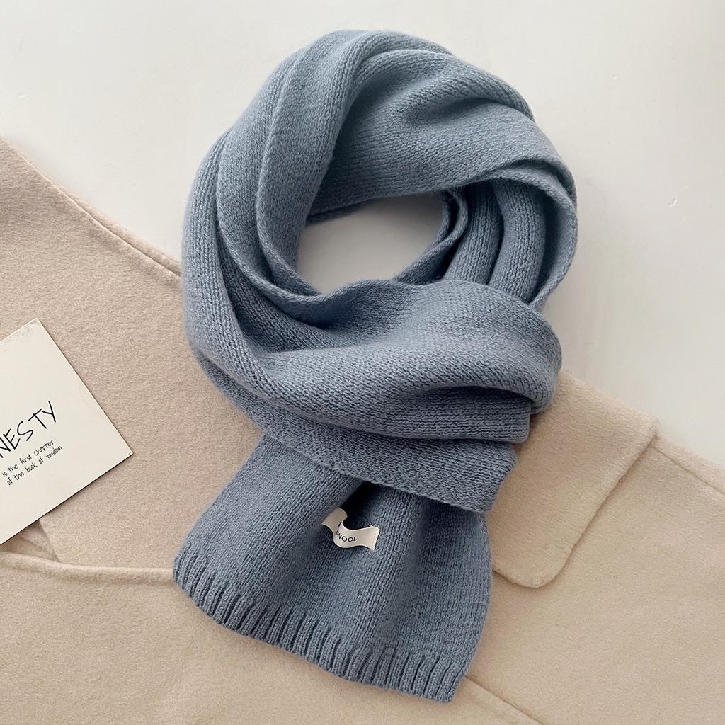 Selected Australian Pure Wool 100% Wool Scarf Solid Color Versatile Women'S New Winter Warm Knitted Scarf