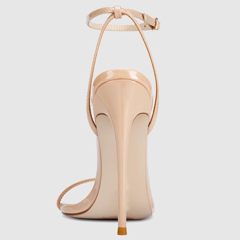 Сексуальные женские сандалии Летняя обувь 2025 Ремешок на щиколотке Шпилька Высокий каблук Зеленый Телесный Черный Свадебные Туфли для танцев Большой размер 45