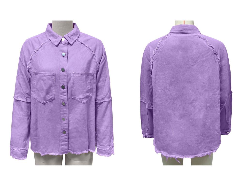 Женская повседневная джинсовая куртка с бахромой 2025 - европейский и американский стиль