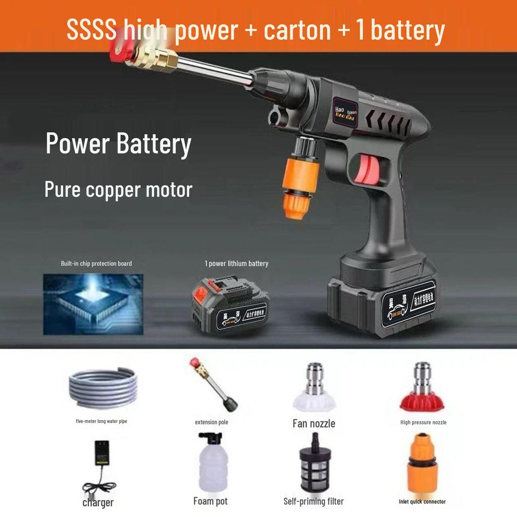 Беспроводная аккумуляторная мойка высокого давления для дома и чистки автомобиля