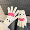 Gloves for Women In Winter  New Cute  Funny Ugly  Cute  Warm and Velvet Knitted Gloves for Cycling In Winter Cold and Cold