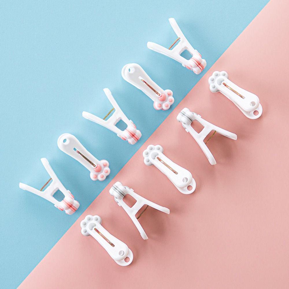 Kawaii Cat Claw Clothespin Plastic Food Bag Clip Multifunctional Clothes Pegs Home