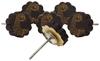 IBA Indianbeautifulart Brown Engraved Knobs 10 Pc Furniture Wooden Scallop Knobs Rustic Drawer