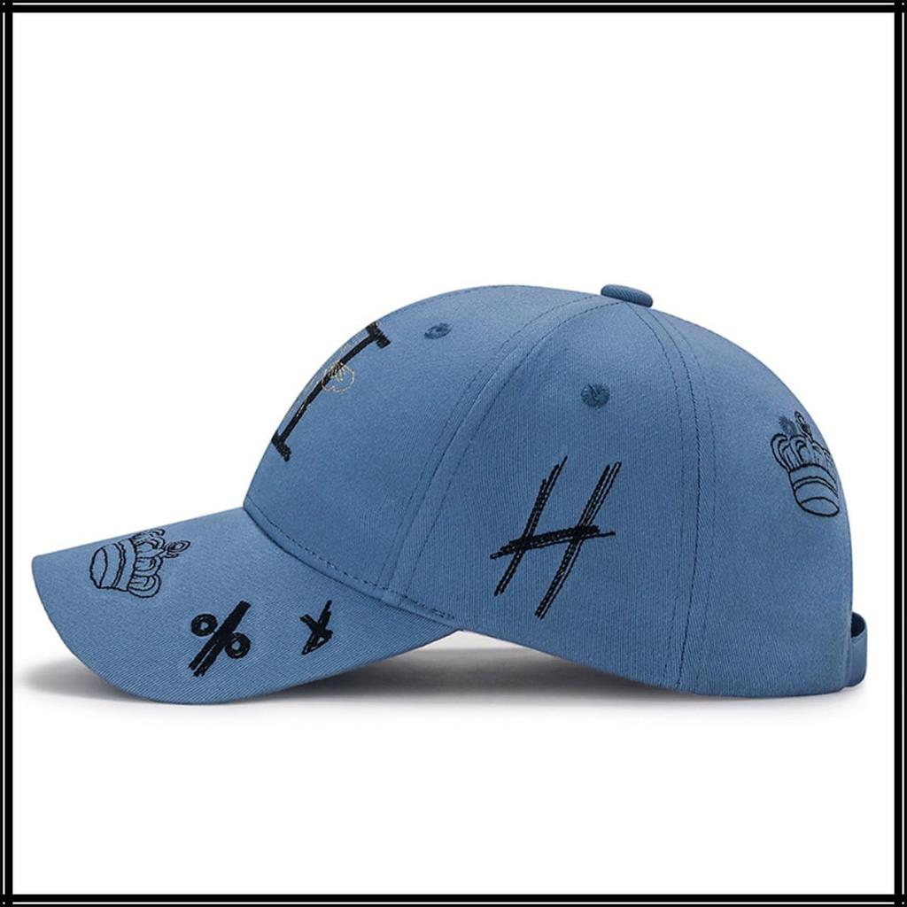 Baseball English CZ026 [White Fang] Hat, Cap, Logo, Letters, Brim, Cap, Stylish, Pop, Bee, Cool, Men's, Women's, (White)