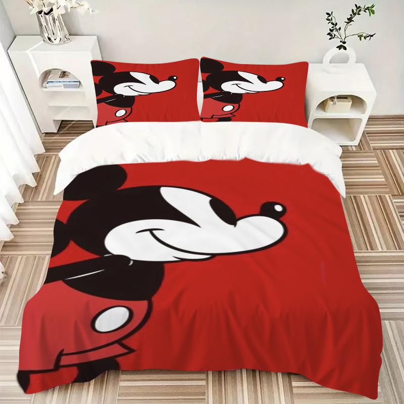 Mickey Mouse Iconic Pose Print 3Pcs Bedding Setduvet Cover With 2 Bedropillowcase Home Birthday Gift