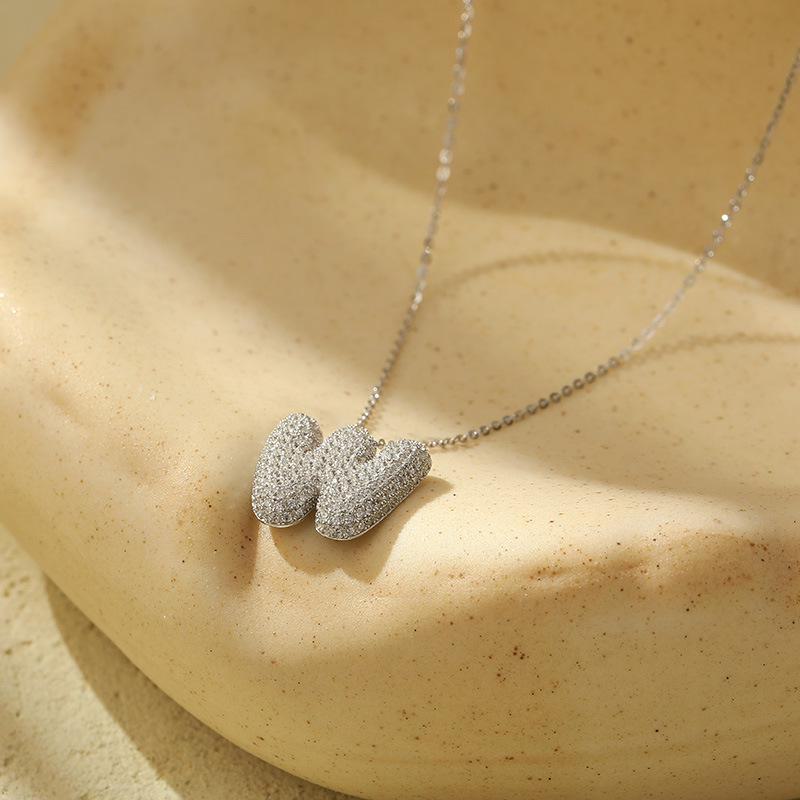 Женское ожерелье Banyan Tree из серебра 925 пробы с 26 буквами бриллиантов в форме пузыря — цепочка на ключицу в европейском и американском стиле хип-хоп.