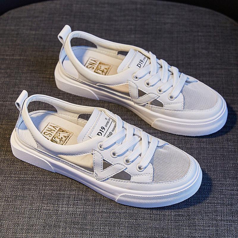 Toe Cap Sports Sandals Women's Outer Wear Summer Students All-match Flat-bottomed Casual White Shoes