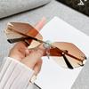 Роскошные солнцезащитные очки Polygon для женщин Хипстерские нерегулярные без оправы Женские маленькие металлические оправы Винтажные ромбовидные очки