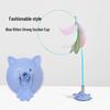 Cat Face Suction Cup Teaser Wand: Elastic Steel Wire Interactive Cat Toy