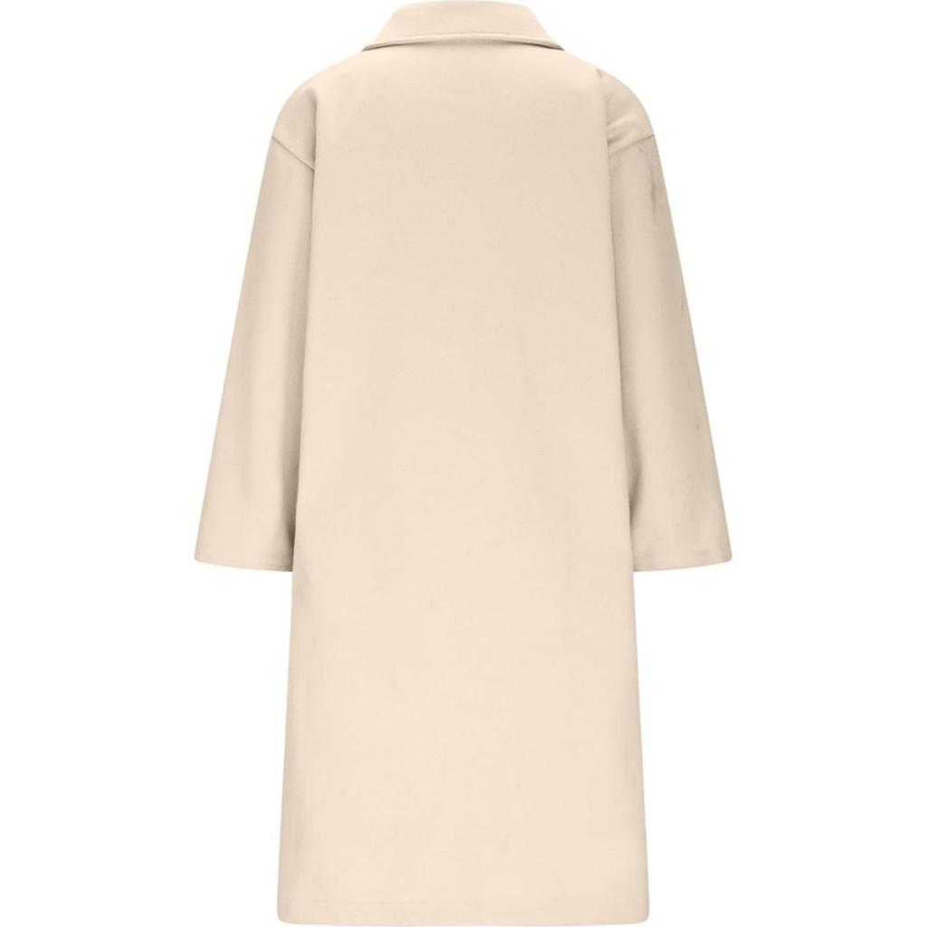 Женская повседневная и модная куртка однотонная с лацканами на двух пуговицах с карманами пальто