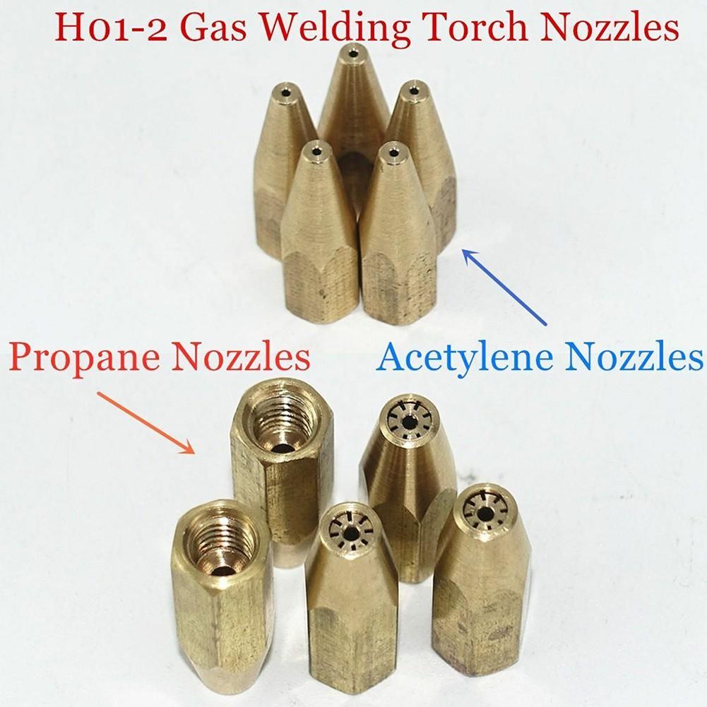 Gas Brazing Torch 5pcs Nozzle Oxygen Propane Acetylene Liquified Soldering Tools